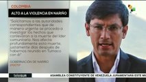 Gobernador de Nariño condena asesinato de líder comunitario