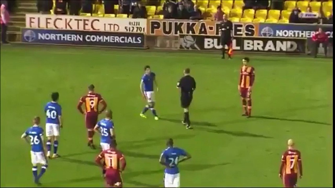 Referee Comically Trying To Find Who To Book During Bradford vs Oldham!