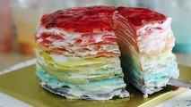 Rainbow Mille Crepe Cake DIY Rainbow Treats 무지개 크레이프 케이크