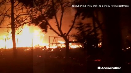 Tải video: Intense first person look at firefighters battling California wildfires