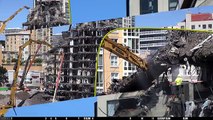High reach demolition excavators collapsing upper floors (compilation) (Week 24, set 2)