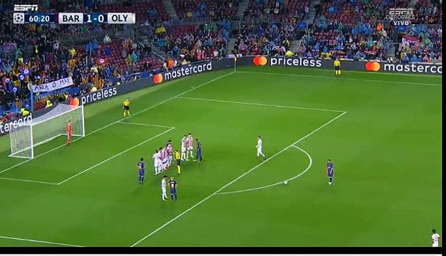 FC Barcelona 2 - 0 Olympiakos Piraeus 18/10/2017 Lionel Messi Super Goal 61' Champions League HD Full Screen .