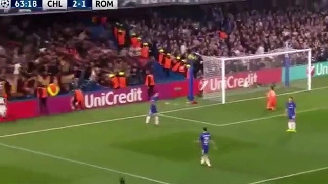 Edin Dzeko Goal - Chelsea vs AS Roma 2-3 Champions League 2017