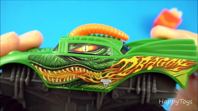 new MONSTER JAM MCDONALDS COMPLETE SET OF 8 MONSTER TRUCKS HAPPY MEAL KIDS TOYS REVIEW
