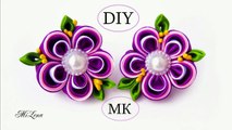 Резинки канзаши, МК / Простые канзаши / DIY Scrunchy with Kanzashi flower