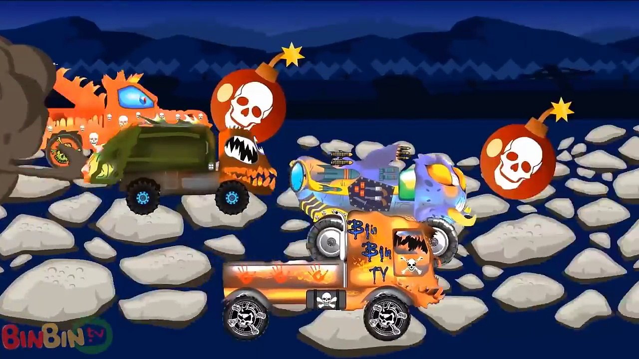 Big Trucks w/ | Mixer Truck | Garbage Truck | Police Car |Learn Street Vehicles For Kids|BinBin Tv