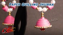 How to make Paper Earrings Jhumka | Paper Quilling Tutorial | JK Arts 342