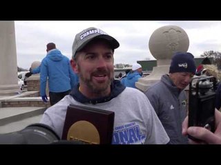 NAU coach Eric Heins emotional after winning his final meet, looking for a new job now