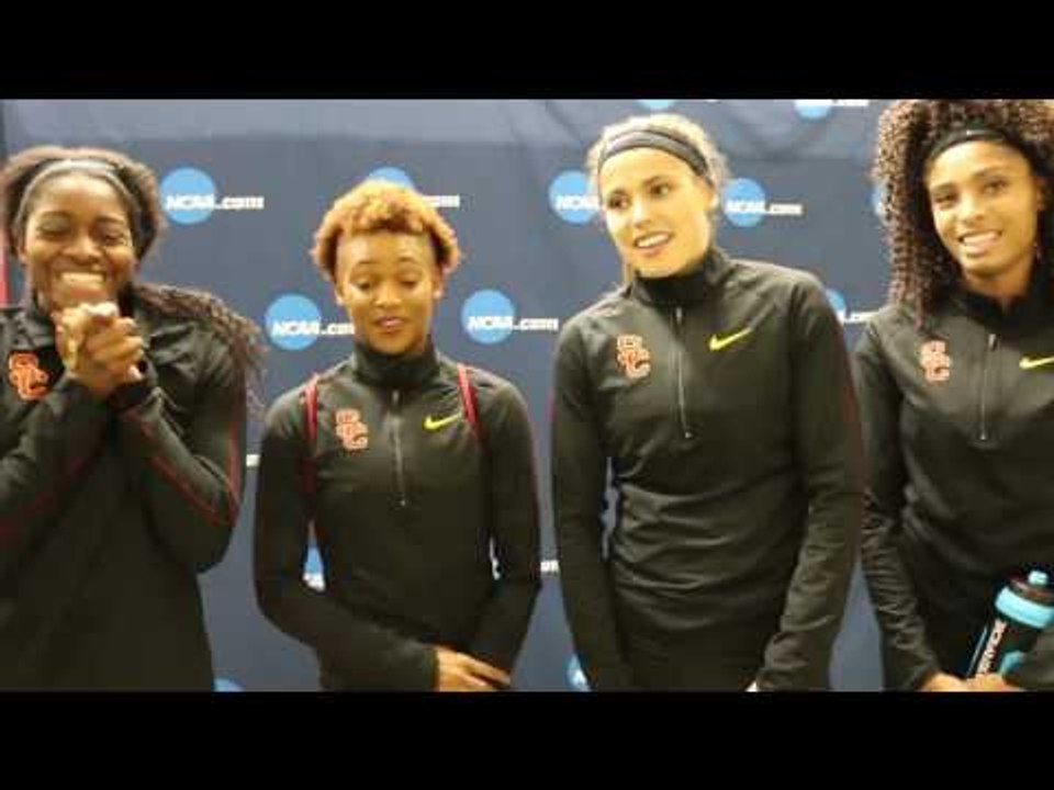 USC women's 4x400m team set collegiate record at the 2017 NCAA Indoor Champs