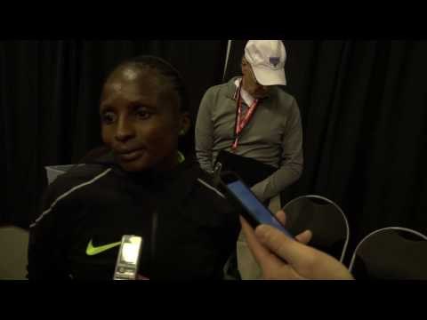 Olympic silver medalist Helen Obiri after winning the NBIGP 3K