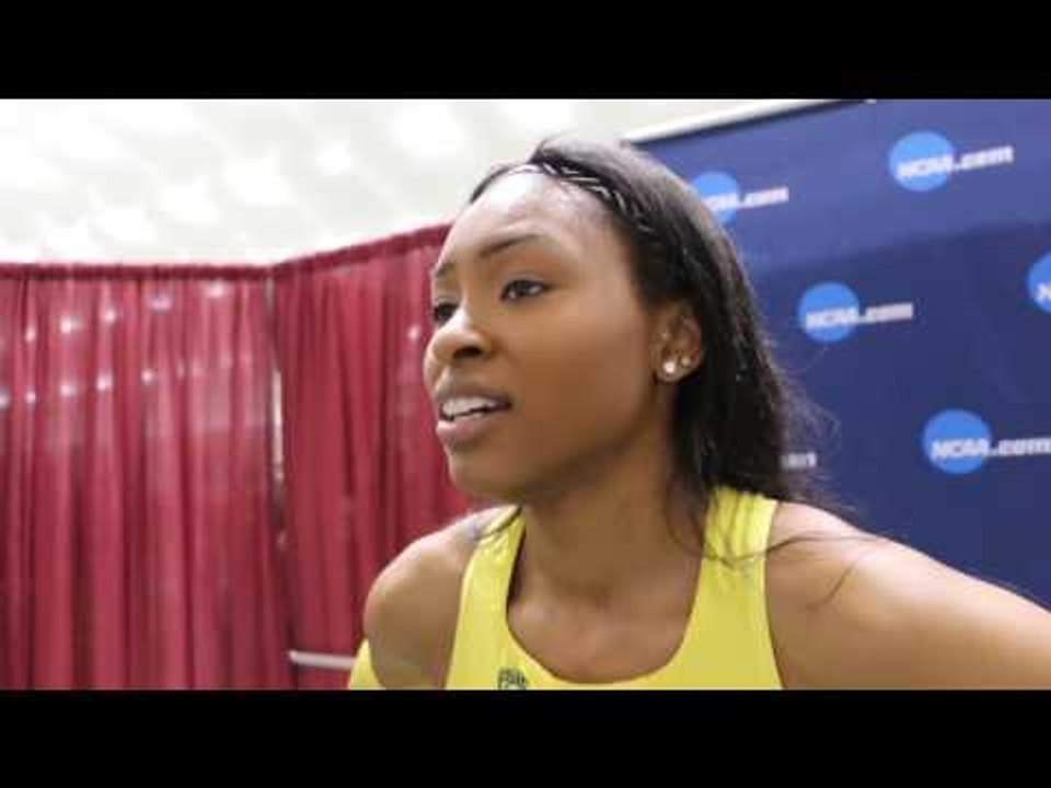 Ariana Washington after #2 all-time 200 in NCAA at 2017 indoor champs