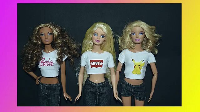 COMO HACER PLAYERAS PARA MUÑECAS FACIL/PLAYERAS RECICLADAS/BLUSA PARA BONECAS BARBIE