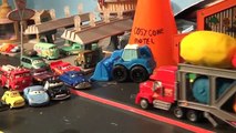 Disney Cars Pixar Lightning McQueen with Mack and 6 Play Doh Surprise Eggs Unboxing for Luugi and Gu