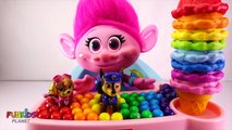 Learn Colors Videos for Kids: Trolls Poppy High Chair & Rainbow Ice Cream Cone with Paw Patrol Skye