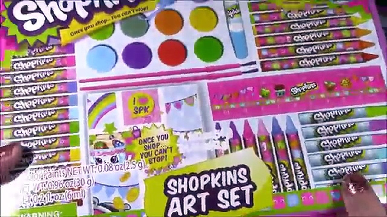 SHOPKINS Giant Art SET! Markers Crayons! Paint Cheezey B Cheeky Chocolate! Gummy Candy FUN!