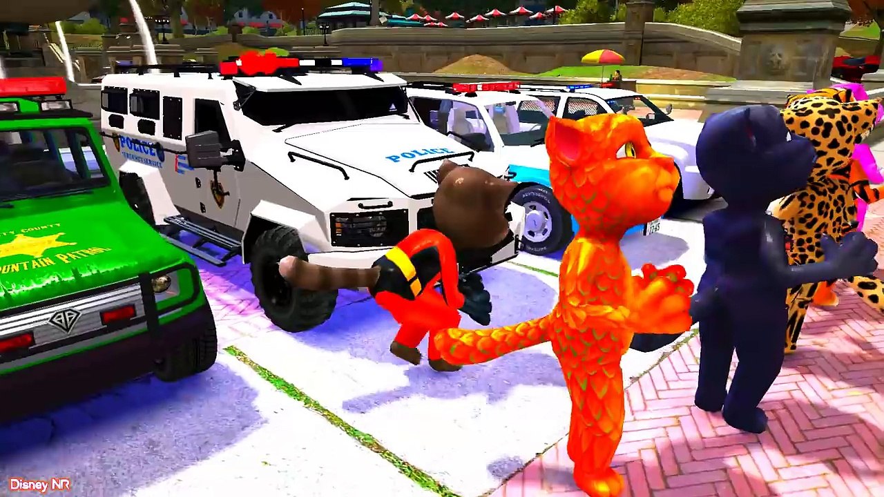 Police Suv Color Cars and Learn Numbers & Color w Talking Tom Cartoon for Kids - More Nursery Rhymes