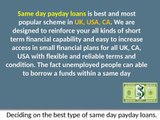 Loans For Unemployed People | Same Day Payday Loans For Emergency