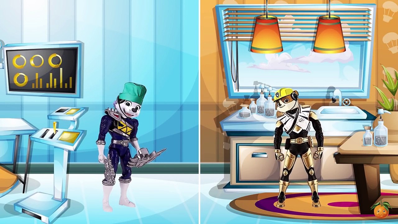 Paw Patrol as Power Rangers Learns colors with PacMan - Cartoon For Kids with Nursery Rhymes Songs