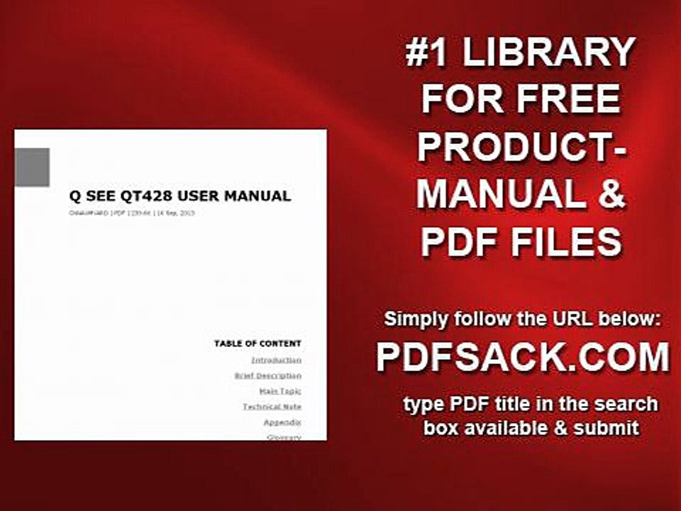 Q See Qt428 User Manual