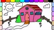 Learn How To Draw And Color A Pink House | Easy Drawing And Coloring For Kids | Fun Learning Video