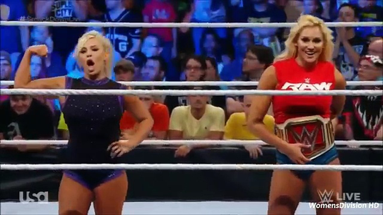 720p HDHandicap Match Sasha Banks vs Dana Brooke & Charlotte WWE SMACKDOWN 19 7 16