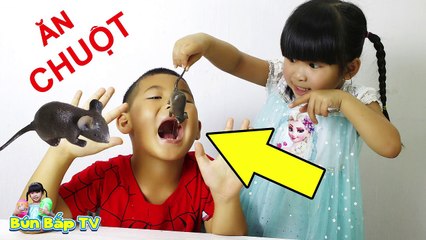 ELSA NHÍ CHƠI ĐỒ ĂN BÍ MẬT VÀ NHỆN NHÍ CÓ DÁM ĂN CON CHUỘT Bún Bắp TV