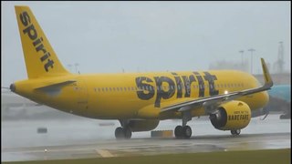 Spirit Airbus A320neo Rainy Takeoff from Fort Lauderdale -Hollywood International Airport