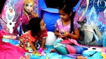 DISNEY FROZEN Movie Videos 2016 Double Play Tent Tunnel Anna Elsa Birthday Balloon Surprise Toys