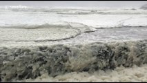 Irish coastal town gets covered in sea foam after Storm Ophelia