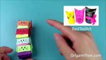 Paper Crafts - Origami Cat Box - Origami Cat & Origami Box - Stacking Gift Boxes Easy for Kids