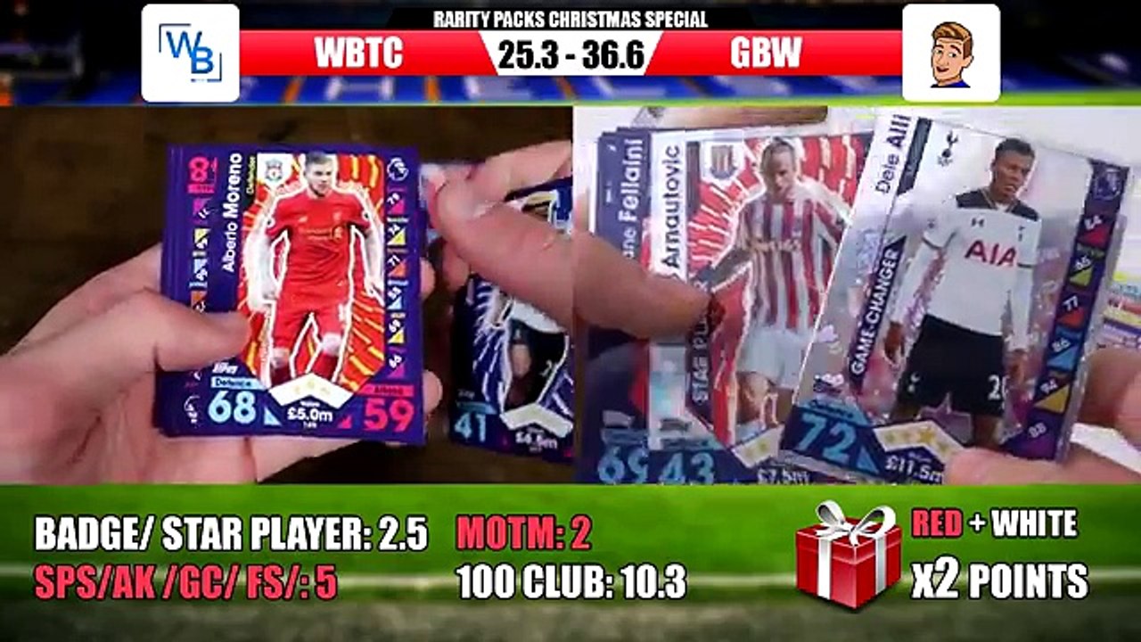 HUNDRED CLUBS! Rarity Packs Christmas Special vs. GBW! Match Attax 2016/17