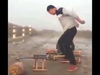 Extreme fishing rod strength test