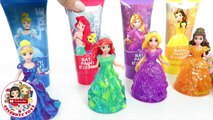 Disney Princess Bath Paints Activity Set and Glitter Glider Magiclip Dolls | Paint Surprise Toys
