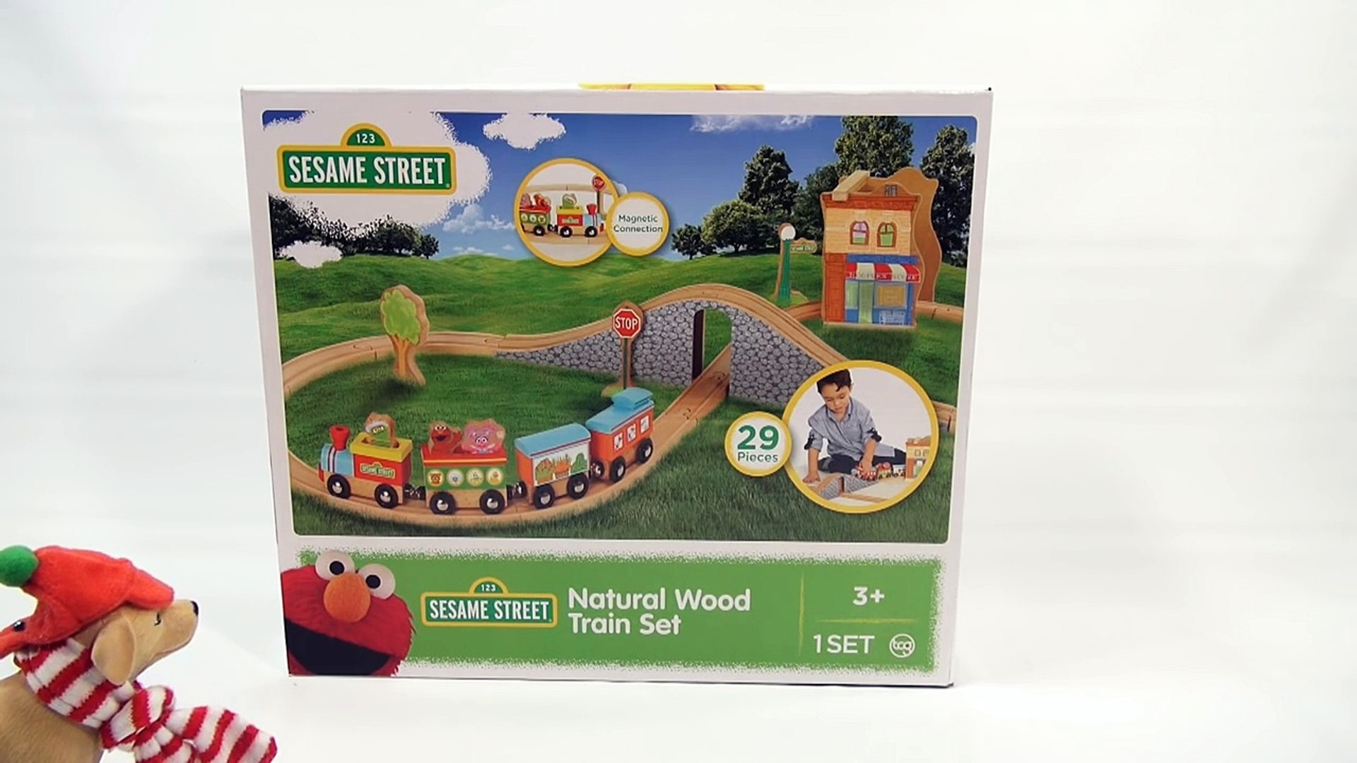 sesame street wooden train set