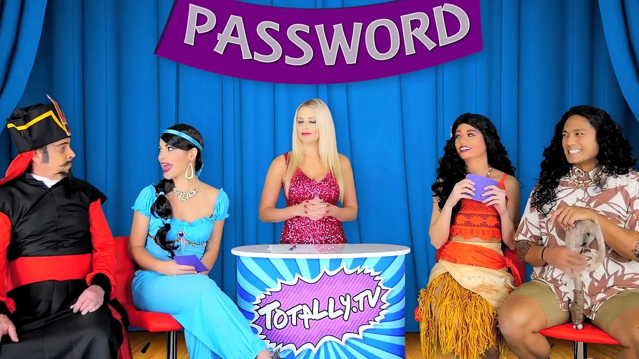 Password Game Show Moana and Maui vs Jasmine and Jafar. Totally TV