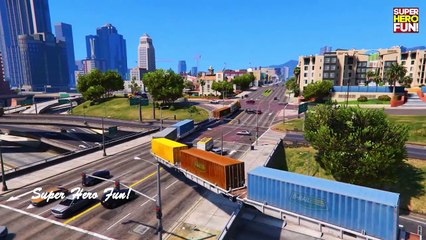 Spiderman drive FLY CRAZY TRAIN Cars Cartoon for Kids w Children Nursery Rhymes Songs 2