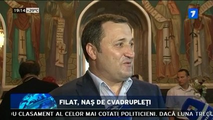 Vlad Filat a botezat cvadrupleţii familiei Dubiţa