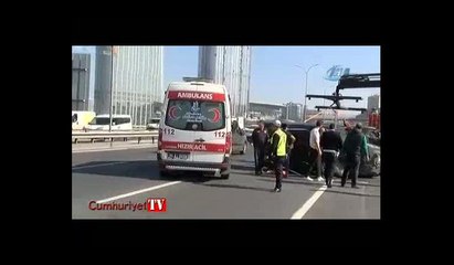 TEM'de trafiği kilitleyen kazadan ilk görüntüler