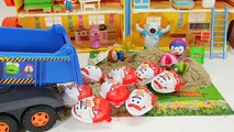 뽀로로 덤프트럭 모래놀이 와 쿵푸팬더 킨더조이 서프라이즈 에그 알까기 장난감 Kinder Joy Surprise eggs & Pororo truck toys