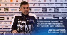 Jocelyn Gourvennec face à la presse avant Amiens-Bordeaux