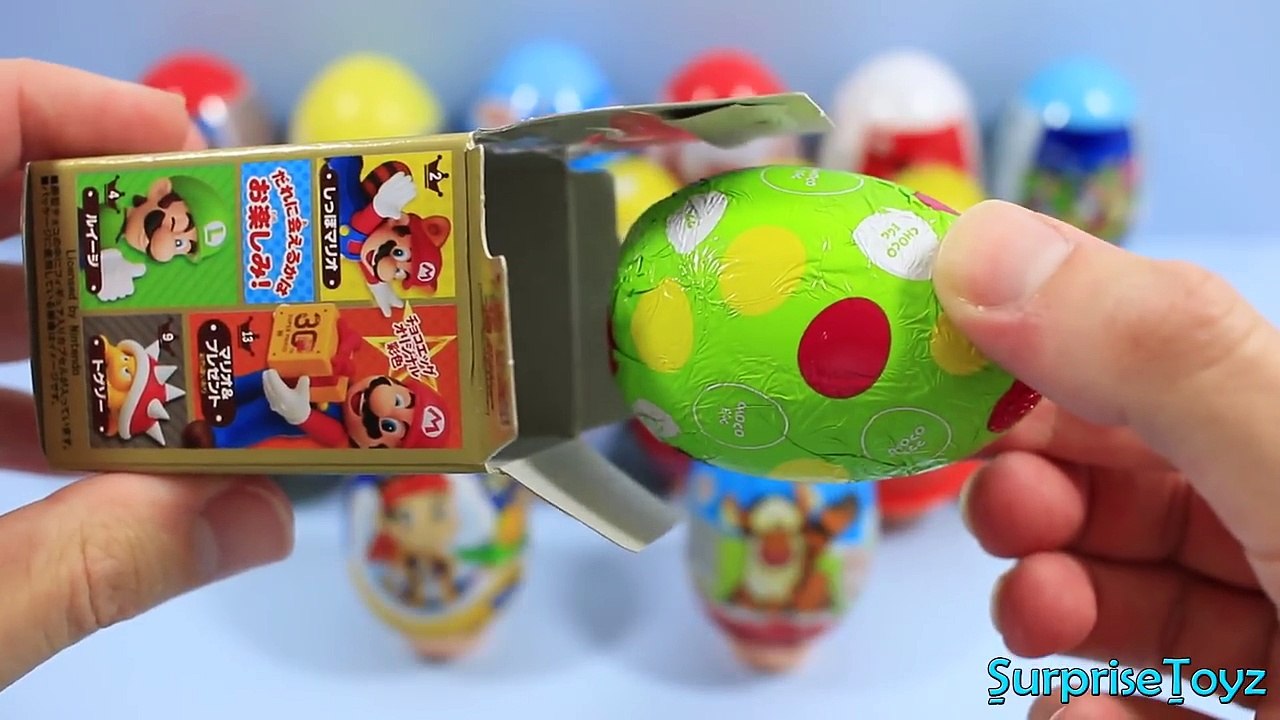 20 Surprise eggs, Opening 7 Toto Kinder Surprise Spiderman Disney Cars Mickey Minnie Сюрприз яйца