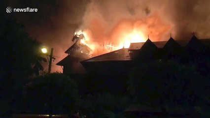 Huge fire guts iconic Yangon hotel