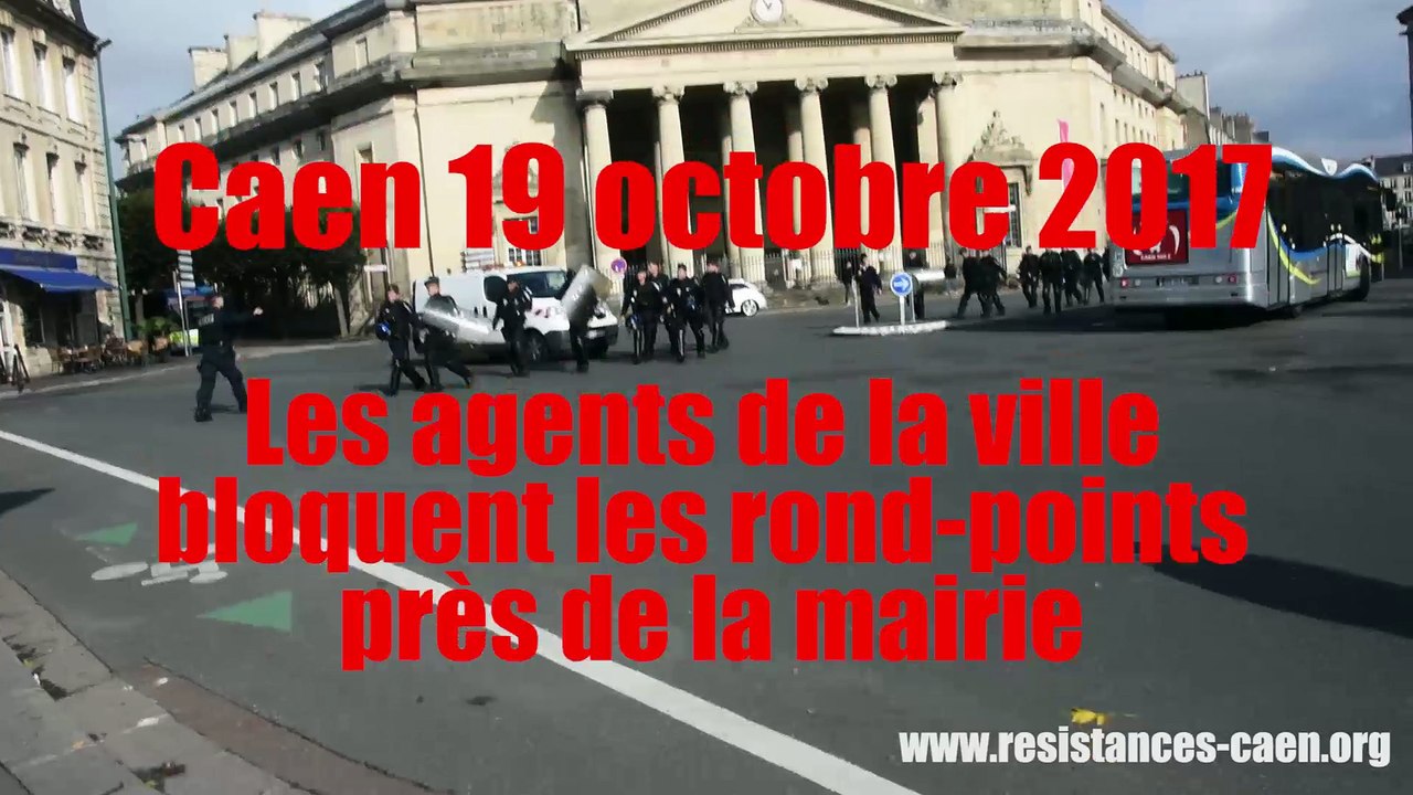 Caen blocage des rond-points près de la mairie le 19 octobre 2017