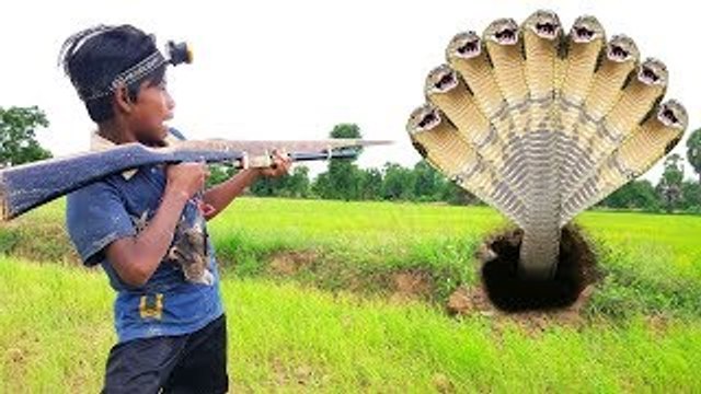 Terrifying!! Fearless Brothers Catch Two Big Snakes While Going Bird Hunting