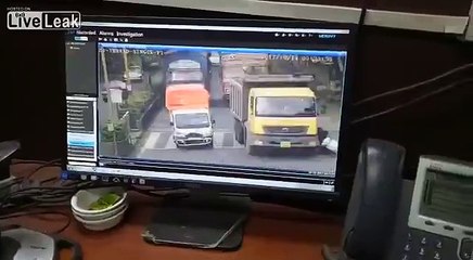 Woman on Scooter Getting Run Over by Truck