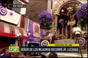Cercado de Lima: se realiza tercer recorrido procesional del Señor de los Milagros