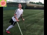 Great Football Skill by a single leg boy