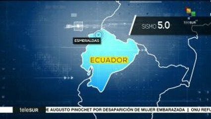 Sismo de magnitud 5.0 sacude la provincia ecuatoriana de Esmeraldas
