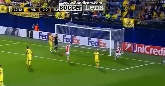 Tomas Necid GOAL HD - Villarreal 0-1 Slavia Prague 19/10/2017 HD