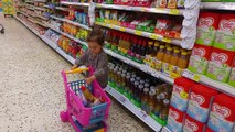 Baby Doing Grocery Shopping -- Toy Shopping Cart / Juguete carrito de la compra